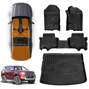 3D All-Weather Floor Mat Boot Liner Carpet for Ford Everest 2015-2022 Cargo Trunk Mat Luggage
