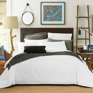 CottonMore 100% Bamboo Silk Feel Soft Doona Quilt Cover Set White - Queen