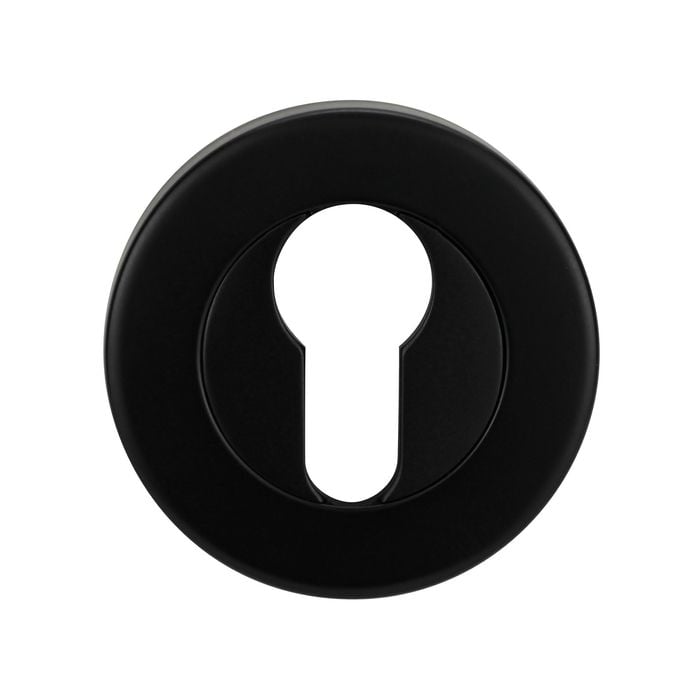 Lockwood 55mm Matt Black Round Euro Velocity Escutcheon