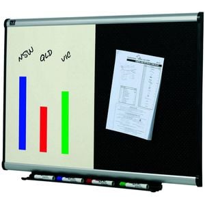 Quartet Dual 90x60cm Combo Whiteboard/embossed Foam Board Wall Hanging W/ Marker