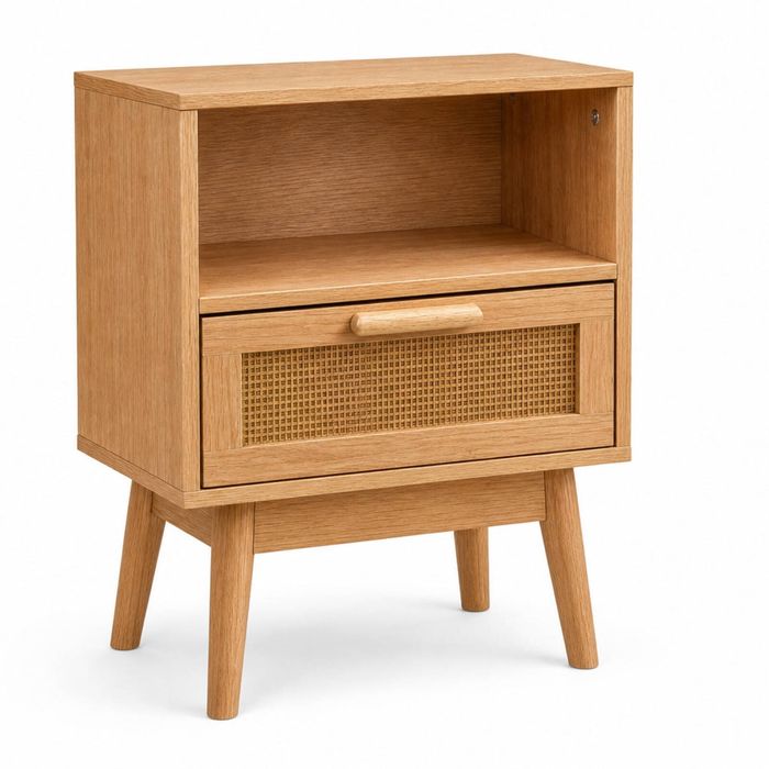 Naturlig Double Storage Bedside Table