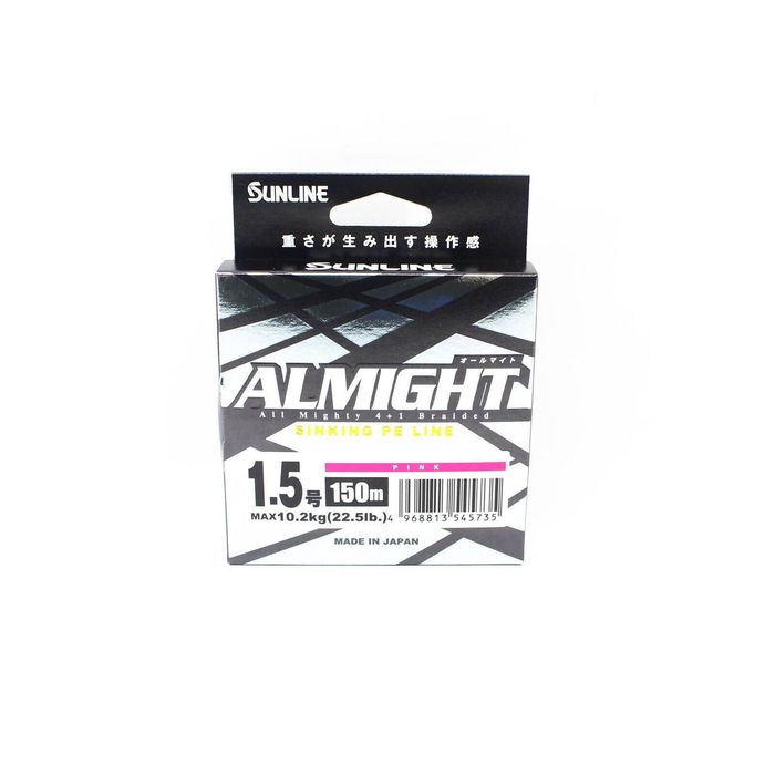 Sunline Almight x5 150m Pink Sinking Braid Fishing Line 22.5lb