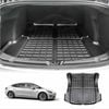 Carbon Fiber Texture Boot Liner for Tesla Model 3 2017-2022 Rear Cargo Trunk Cover Mat Luggage Tray