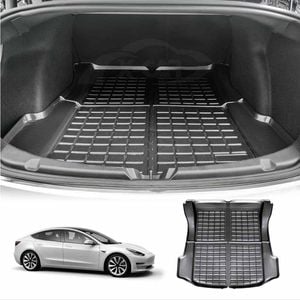 Carbon Fiber Texture Boot Liner for Tesla Model 3 2017-2022 Rear Cargo Trunk Cover Mat Luggage Tray