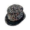 Sequin Top Hat Costume Party Cap Fancy Dress Trilby Fedora One Size Silver/Black