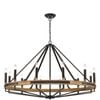 CLA Lighting Funale Interior Candelabra Natural Wood 12-Light Pendant Light Bronze