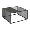 Modern Furniture STRINGTON Square Coffee Table 80cm - Black Marble Effect
