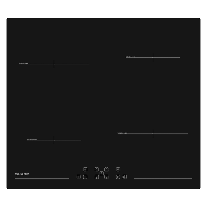 Sharp 60cm Black 4 Zone Induction Cooktop