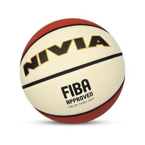 Nivia Size-6 Fiba Approved Basketball -Red/White