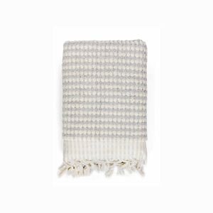 Miss April Pompom Turkish Cotton Bath Sheet Pale Grey