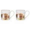 2pk Ashdene New Bone China 380ml/12cm Highland Herd Mug