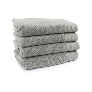 4pc Onkaparinga 69x140cm Avalon Bath Towel 550GSM Warm Silver