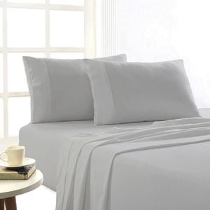 Park Avenue Split Queen Cotton Flannelette Bed Sheet Sets - Ash