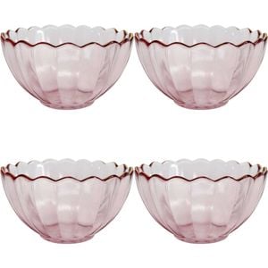 4PK LVD Glass Bowl Decorative Home/Dining Tableware 11.5cm Plum/Gold