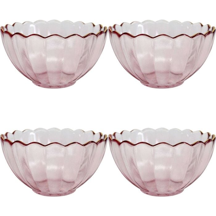 4PK LVD Glass Bowl Decorative Home/Dining Tableware 11.5cm Plum/Gold