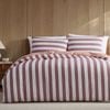 Ardor Eadie Stripe Quilt Cover Set - Maroon - King