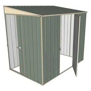 Build-a-Shed 1.5 x 2.3 x 2m Single Hinged Side Door Skillion Shed - Green