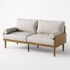 Zinus Sofa 3 Seater Fabric And Bamboo Wood Frame