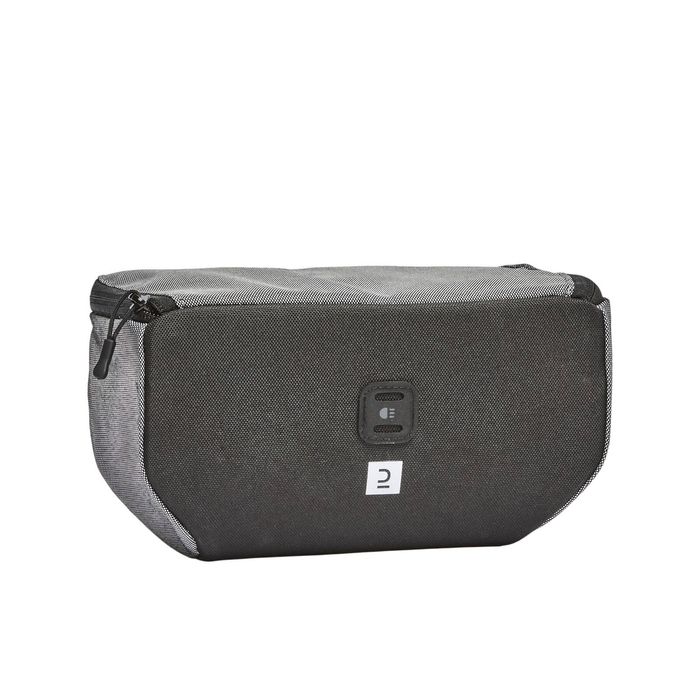 Decathlon - Kids' Front Bike Bag - Black/Grey - One Size