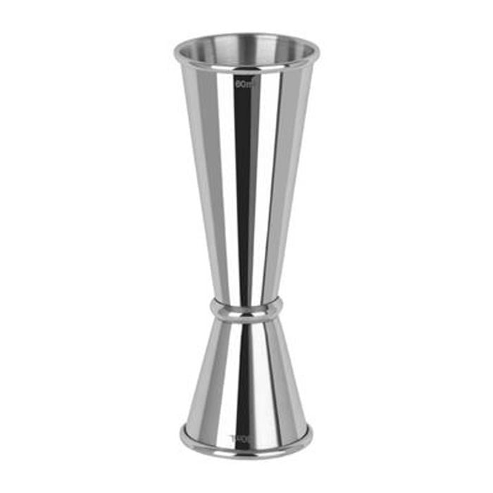 Zanzi Tokyo Jigger Curled Edge Stainless Steel 30/60ml Cocktail Barware