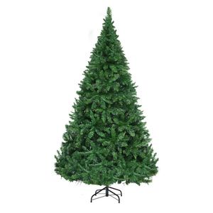 P&P Green 270cm Pre Lit Fir Christmas Tree with 1800 Warm LEDs, 1831 Tips and 8 Modes for Home
