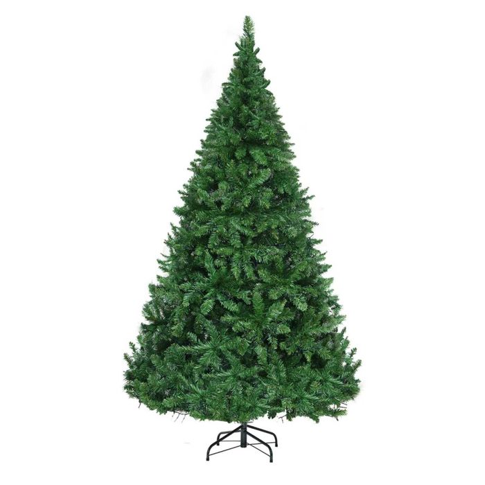 P&P Green 270cm Pre Lit Fir Christmas Tree with 1800 Warm LEDs, 1831 Tips and 8 Modes for Home