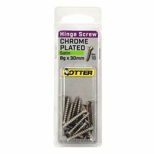 Otter 8 x 30mm Satin Chrome Hinge Screws - 16 Pack