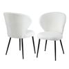 2x Artiss Dining Chairs Boucle Sherpa White