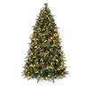 Costway 1.8m Pre-Lit Christmas Tree Balsam Fir Xmas Tree Frosted Ice-Crystal 280 LEDs-Green