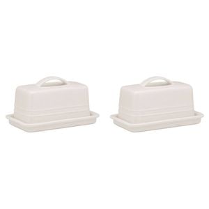 2PK Ecology Signature Porcelain Kitchen Lid Butter Dish 250g