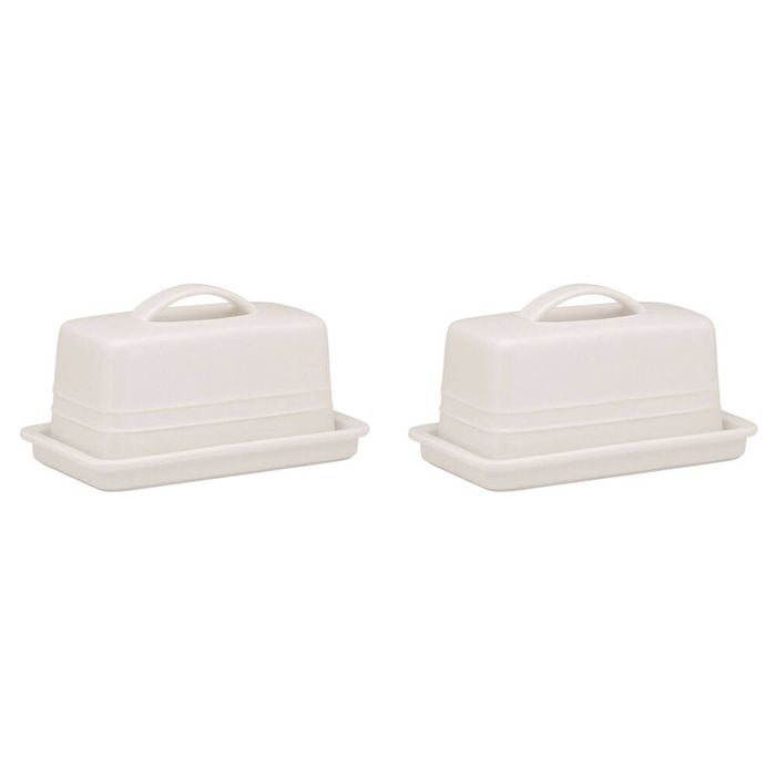 2PK Ecology Signature Porcelain Kitchen Lid Butter Dish 250g