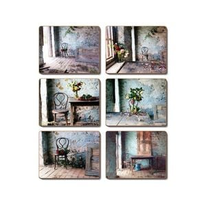 Cinnamon Cork Backed Coasters Set of 6 Blue Room