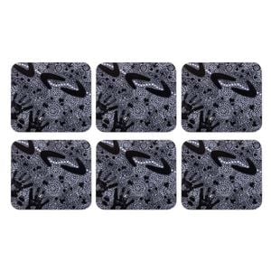 6pc Ashdene Hardboard/Cork Maintaining Our Culture Coaster - Black