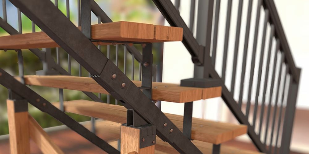 Simply use our Stair Stringer Connectors to build taller stairways for heights up to 2970mm