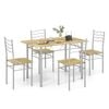 Costway 5pcs Wood Dining Table Chairs Set Kitchen Restaurant
