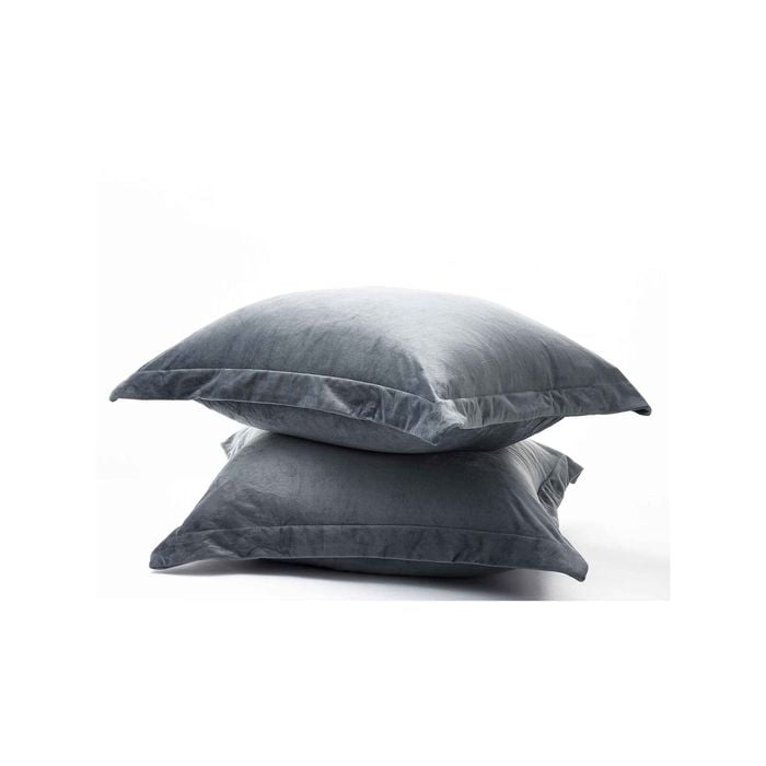 Fur Velvet European Pillowcase Set - Charcoal