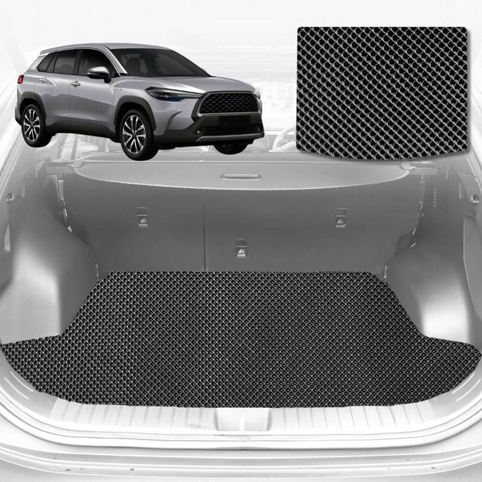 6D Diamond Car Boot Mat for Toyota Corolla Cross (XG10)2020-Current-Cargo Mat-Black-Outback GT