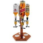 Timber 4 Bottle Rotating Liquor 30ml Shot Dispensers