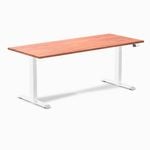 Desky Dual Red Cedar Softwood Sit Stand Desk 1800x750mm White Frame Leg