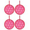 4PK Splosh Summer Waves Handheld Foldable Twist Fan 21cm Round Portable Pink