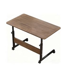 Provecta Portable Laptop Desk – Adjustable Computer Stand, Dark Wood with 360° Rotating Casters