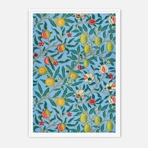 Galrie William Morris Vintage Fruit Garden Botanical Art Print for Home Decor, White Frame, 50 x 70cm (20 x 28inch)