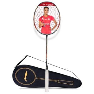 Li-Ning BladeX 200R Carbon Fibre Strung Badminton Racquet with Full Cover | Size: 4U (83gm) | Charcoal-Red