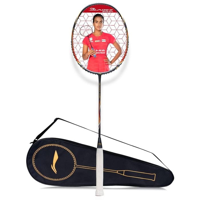 Li-Ning BladeX 200R Carbon Fibre Strung Badminton Racquet with Full Cover | Size: 4U (83gm) | Charcoal-Red