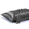 LINENOVA 100% Mulberry Silk Pillow Case 22 Momme Slip Pillowcases - Charcoal