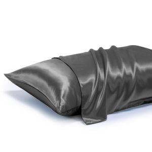 LINENOVA 100% Mulberry Silk Pillow Case 22 Momme Slip Pillowcases - Charcoal