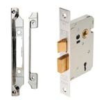 Windsor Chrome Plated Rebated 3-Lever Lock Kit