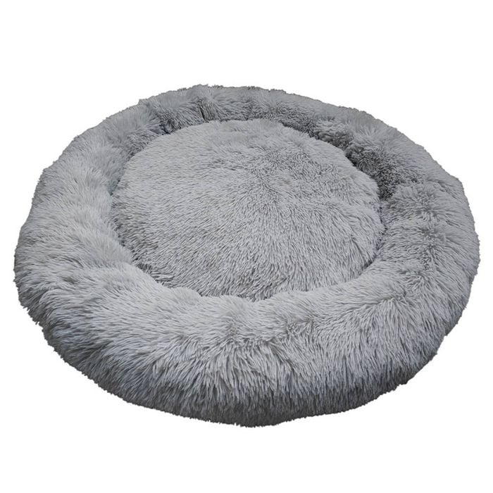 Prestige Pet Snuggle Buddies Calming Cuddler Plush Dog Bed Grey 100cm
