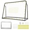 Costway 2-in-1 Kids Soccer Rebounder, 1.9m X 1.2m Adjustable Soccer Goal Set Black