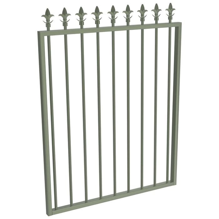 ProtectorAl 975 W x 1200mm H Pale Eucalypt Aluminium Spear Top Pool Gate